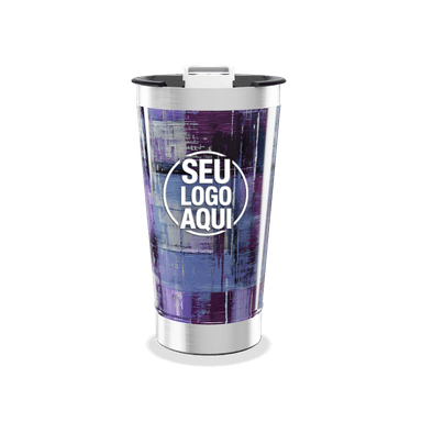 Copo Térmico Estampa Roxa Abstrata personalizado