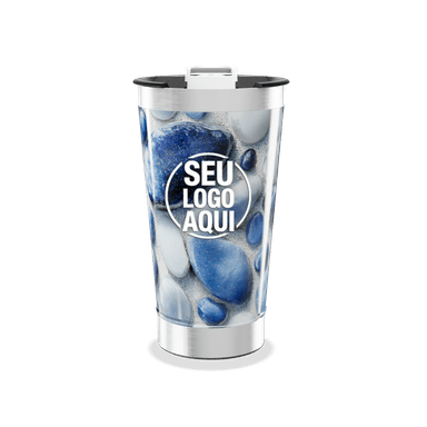 Copo Térmico Estampa Pedras Azul personalizado