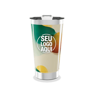 Copo Térmico Abstrato Colorido Aço Inox personalizado