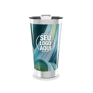 Copo Térmico Estampa Abstrata Azul personalizado
