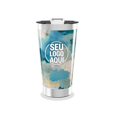 Copo Térmico Estampa Abstrata Azul personalizado