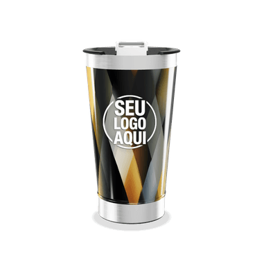 Copo Térmico Estampa Geométrica Aço Inox personalizado
