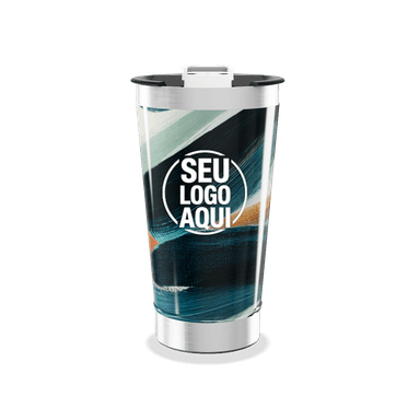 Copo Térmico Abstrato Multicolorido Aço personalizado