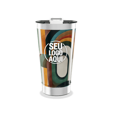 Copo Térmico Estampado Geométrico Colorido personalizado