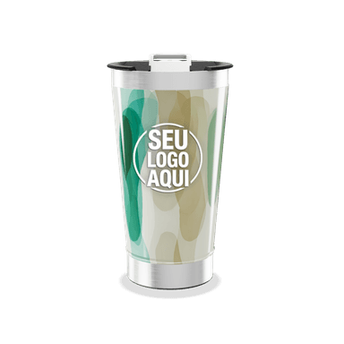 Copo Térmico Estampa Abstrata Verde personalizado