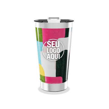 Copo Térmico Multicolorido Com Tampa personalizado
