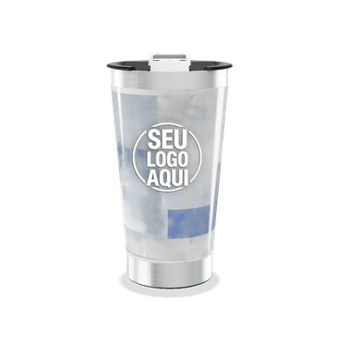 Copo Térmico Aço Inox Com Estampa Azul personalizado