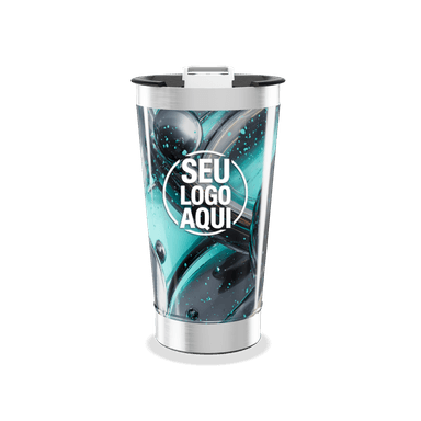 Copo Térmico Estampa Azul Abstrata personalizado