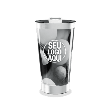 Copo Térmico Preto E Branco Aço Inox personalizado
