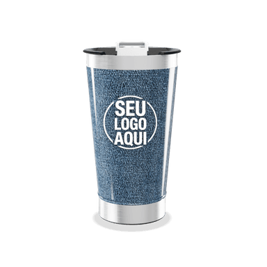 Copo Térmico Azul Com Aço Inox personalizado