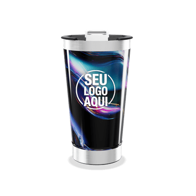 Copo Térmico Preto Com Design Colorido personalizado