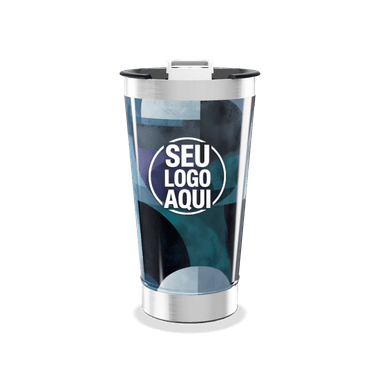Copo Térmico Arte Abstrata Azul personalizado