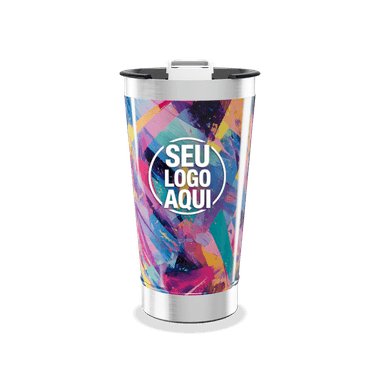 Copo Térmico Colorido Abstrato Inox personalizado