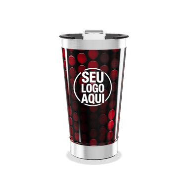 Copo Térmico Vermelho Com Bolinhas personalizado
