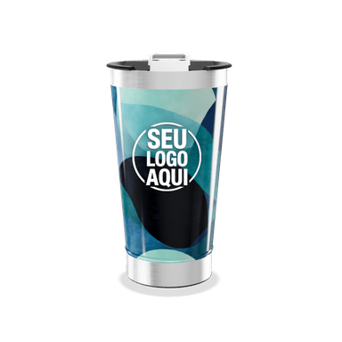 Copo Térmico Estampa Azul Abstrata personalizado