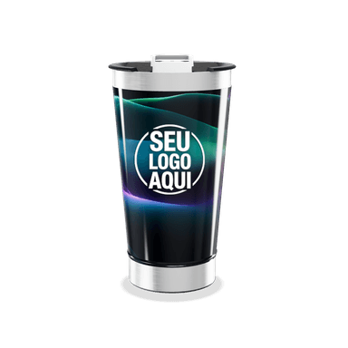Copo Térmico Preto Com Efeito Neon personalizado