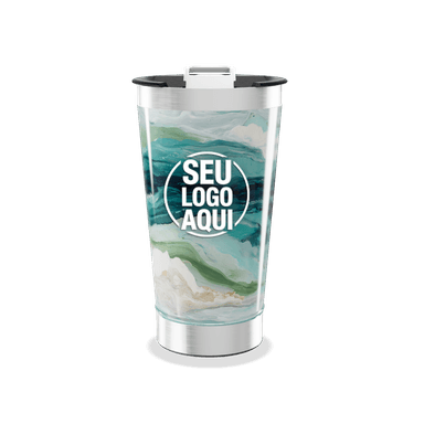 Copo Térmico Estampa Azul E Verde personalizado