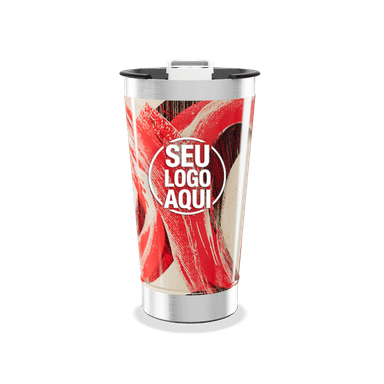 Copo Térmico Estampa Vermelha Abstrata personalizado