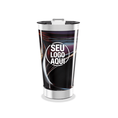 Copo Térmico Preto Com Design Fluido personalizado