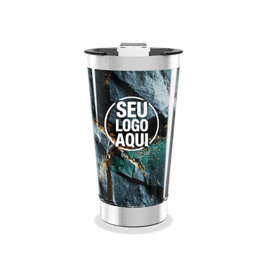 Copo Térmico Estampa Mármore Azul personalizado