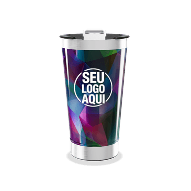 Copo Térmico Estampa Geométrica Colorida personalizado