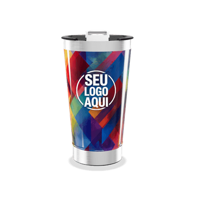 Copo Térmico Colorido Com Geometria personalizado