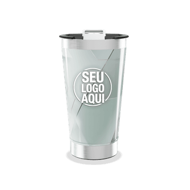 Copo Térmico Verde Com Linhas Geométricas personalizado