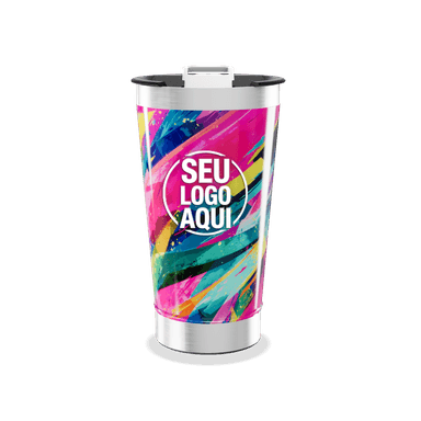 Copo Térmico Estampa Colorida Abstrata personalizado