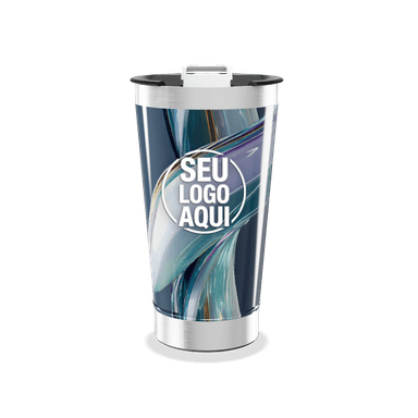 Copo Térmico Estampa Azul Metalizado personalizado