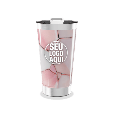 Copo Térmico Rosa Marmorizado personalizado