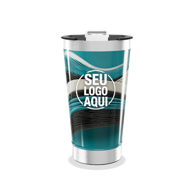 Copo Térmico Ondas Azul E Preto personalizado