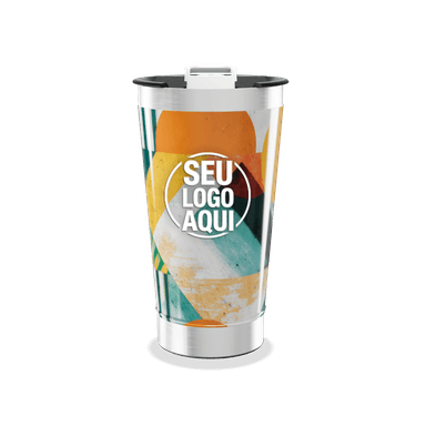 Copo Térmico Com Estampa Geométrica Colorida personalizado