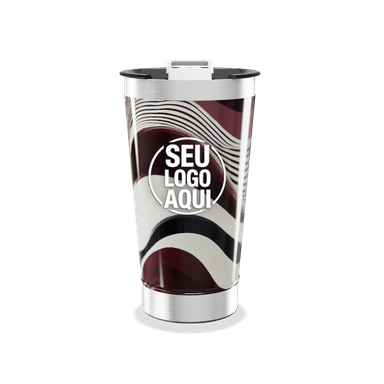 Copo Térmico Ondas Marrom E Branco personalizado