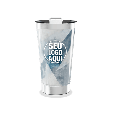 Copo Térmico Estampa Azul Abstrata personalizado