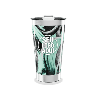 Copo Térmico Design Abstrato Verde personalizado