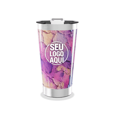 Copo Térmico Estampa Texturizada Roxa personalizado