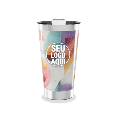 Copo Térmico Estampa Geométrica Colorida personalizado