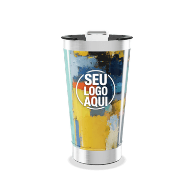 Copo Térmico Estampa Abstrata Colorida personalizado