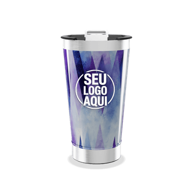 Copo Térmico Estampa Geométrica Roxa personalizado