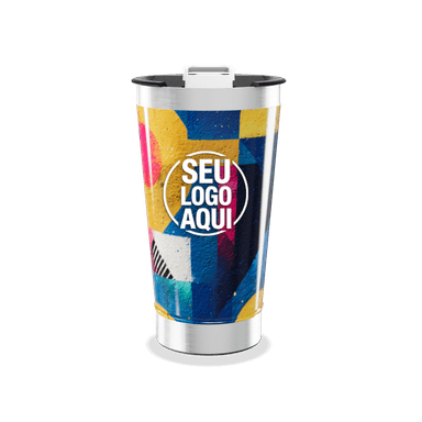Copo Térmico Estampa Geométrica Colorida personalizado