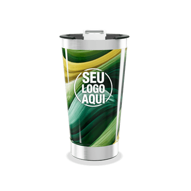 Copo Térmico Estampa Abstrata Verde personalizado
