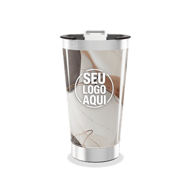 Copo Térmico Mármore Bege Aço Inox personalizado