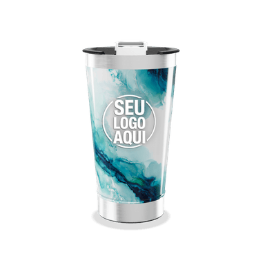 Copo Térmico Estampa Azul Marmorizada personalizado