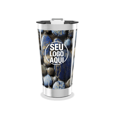Copo Térmico Estampa Pedras Azul personalizado