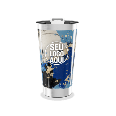 Copo Térmico Abstrato Azul E Preto personalizado
