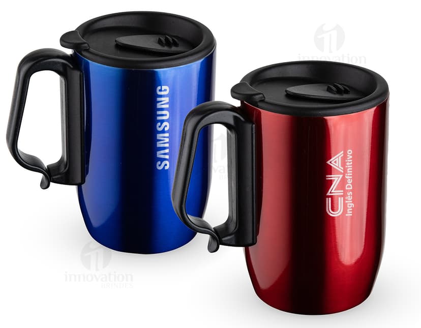 Caneca Inox 400ml - Perfeita para desfrutar de sua bebida favorita! Feita em aço inoxidável, essa caneca é ideal para chá, café ou água. Seu design moderno e resistente garante durabilidade e praticidade no seu dia a dia. Adquira já a sua!