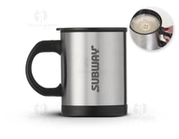 Caneca Mixer 400ml em alumínio, ideal para desfrutar de um delicioso café ou chá quente. Com design moderno e resistente