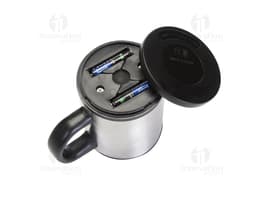 Caneca Mixer 400ml em alumínio, perfeita para seu café, chá ou cappuccino. Fabricada em aço isolado, mantém sua bebida quente