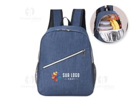 Mochila térmica de 15 litros em couro preto para viagem de negócios. Acessório elegante e moderno para armazenar com