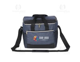 18-liter cooler bag with mesh pockets, perfect for storing food and drinks during trips or outings. Modern and elegant design